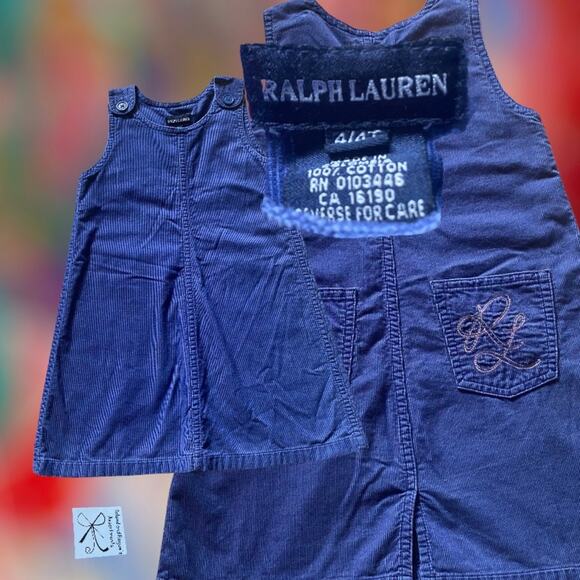 Ralph Lauren Corduroy Sleeveless Dress Kids Sz 4/4T